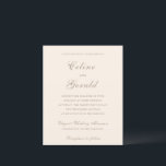 Celine Sandy Neutrals Elegante Einladung zur Hochz<br><div class="desc">Klassische Hochzeitseinladungen mit einem schlichten und zeitlosen Design mit elegantem Drehbuch und klassischen Serif-Schriftart.</div>