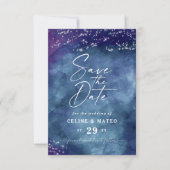 Celine: Starry Sky Theme Celestial Wedding Save The Date (Vorderseite)
