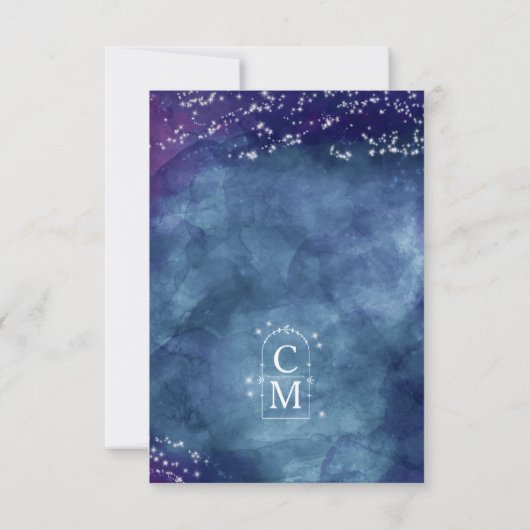 Celine: Starry Sky Theme Celestial Wedding Save The Date (Rückseite)