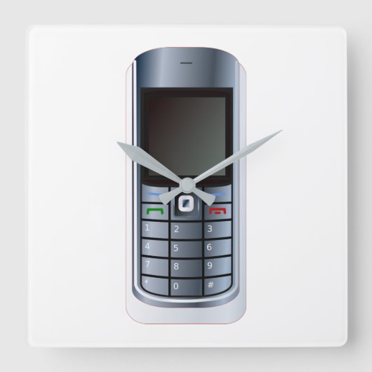 Cell Phone Quadratische Wanduhr (Vorderseite)