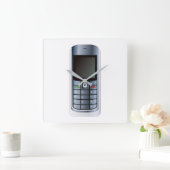 Cell Phone Quadratische Wanduhr (Zuhause)