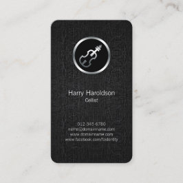 Cellist Cello Icon Black Grunge Business Card Visitenkarte