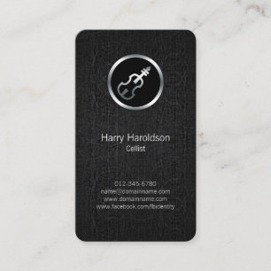 Cellist Cello Icon Black Grunge Business Card Visitenkarte