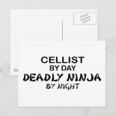 Cellist Deadly Ninja by Night Postkarte (Vorne/Hinten)
