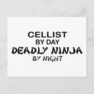 Cellist Deadly Ninja by Night Postkarte