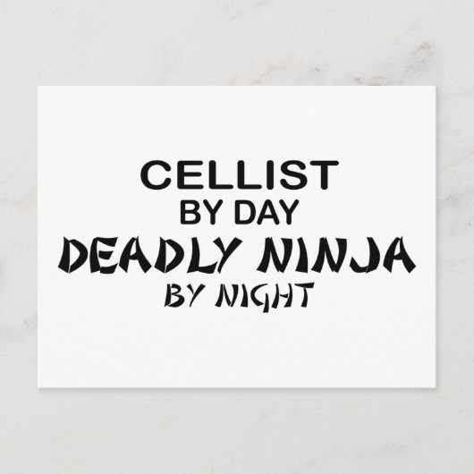 Cellist Deadly Ninja by Night Postkarte (Vorderseite)