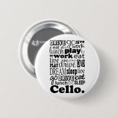 Cellist-Geschenk-Cello-Spieler Button (Vorne & Hinten)