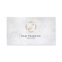Cellist Gold Cello Icon Business Card