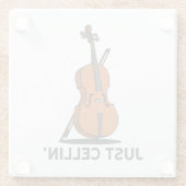 Cellist Just Cellin Fiddle Instrumentalist Glasuntersetzer (Rückseite)