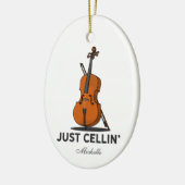 Cellist Just Cellin Performance Music Personalisie Keramik Ornament (Links)