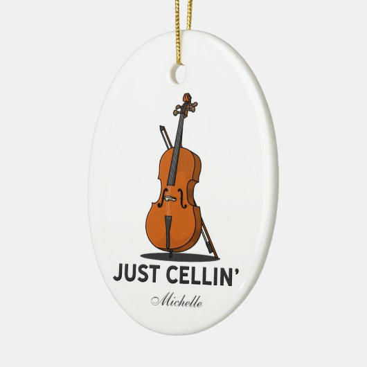 Cellist Just Cellin Performance Music Personalisie Keramik Ornament (Links)