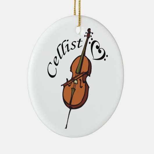 Cellist Keramik Ornament (Rechts)