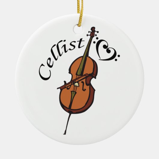 Cellist Keramik Ornament (Vorne)