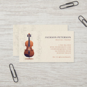 Cellist Musiker Profi Vintage Chic Visitenkarte