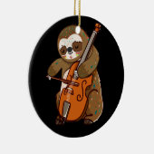Cellist Sloth Cello Player Orchestra Musik Tier Keramik Ornament (Rechts)