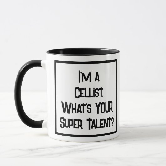 Cellist Super Talent. Zwei Tone-Kaffee-Tasse Tasse (Links)