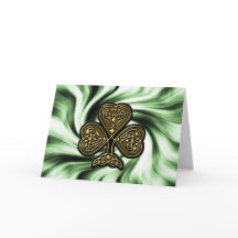 Cellitic gold Kleeblatt St Patrick's Day Card