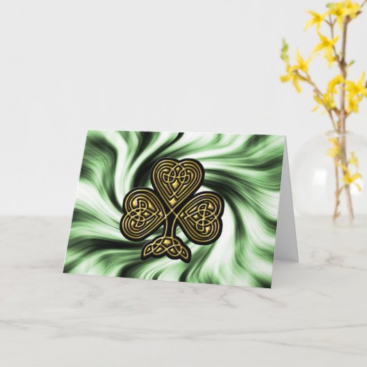 Cellitic gold Kleeblatt St Patrick's Day Card Karte (Gelbe Blume)
