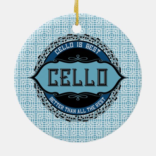 Cello Best Musiknote Circle Keramik Ornament (Hinten)
