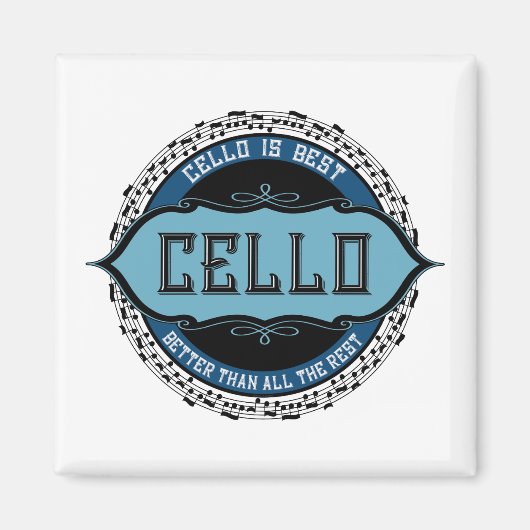 Cello Best Musiknote Circle Magnet (Vorne)
