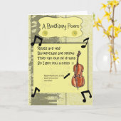 Cello Birthday Gedicht Karte (Gelbe Blume)