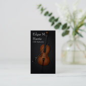 Cello & Bow Classical Musician Premium (dunkel) Visitenkarte (Stehend Vorderseite)