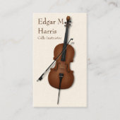 Cello & Bow Classical Musician Premium (hell) Visitenkarte (Vorderseite)