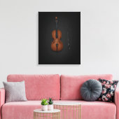 Cello & Bow Seite auf Seite 16x20 Schwarz Leinwanddruck (Insitu (Wohnzimmer))
