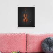 Cello & Bow Side by Side auf 8 x 10 Schwarze Leinw Leinwanddruck (Insitu (Wohnzimmer))