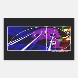 Cello-Brücke und Fäden mit Fibonacci-Spirale Rechteckiger Aufkleber