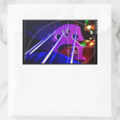 Cello-Brücke und Fäden mit Fibonacci-Spirale Rechteckiger Aufkleber (Tasche)