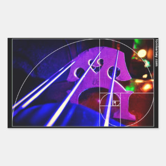 Cello-Brücke und Fäden mit Fibonacci-Spirale Rechteckiger Aufkleber