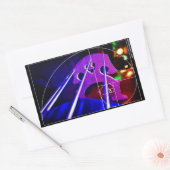 Cello-Brücke und Fäden mit Fibonacci-Spirale Rechteckiger Aufkleber (Umschlag)