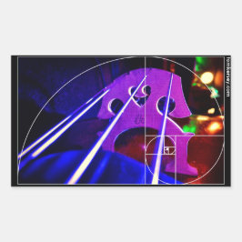 Cello-Brücke und Fäden mit Fibonacci-Spirale Rechteckiger Aufkleber