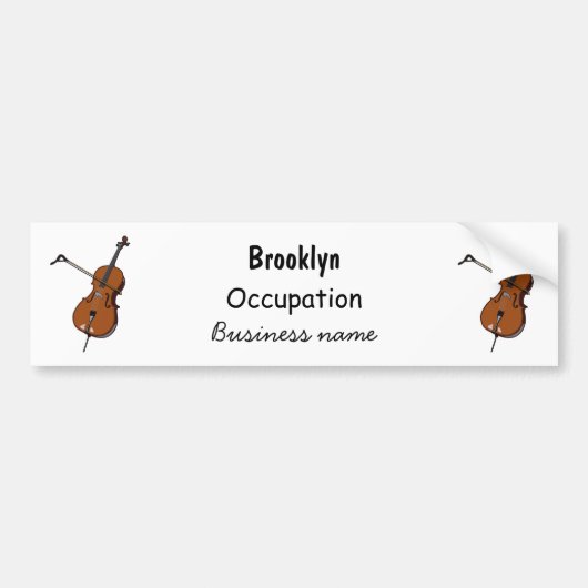 Cello-Cartoon-Abbildung Autoaufkleber (Vorne)