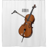 Cello-Cartoon-Abbildung Duschvorhang (Vorderseite)