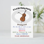 Cello-Cartoon-Abbildung Einladung (Stehend Vorderseite)