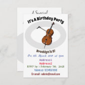 Cello-Cartoon-Abbildung Einladung (Vorne/Hinten)