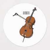 Cello-Cartoon-Abbildung Etiketten (Design 2)