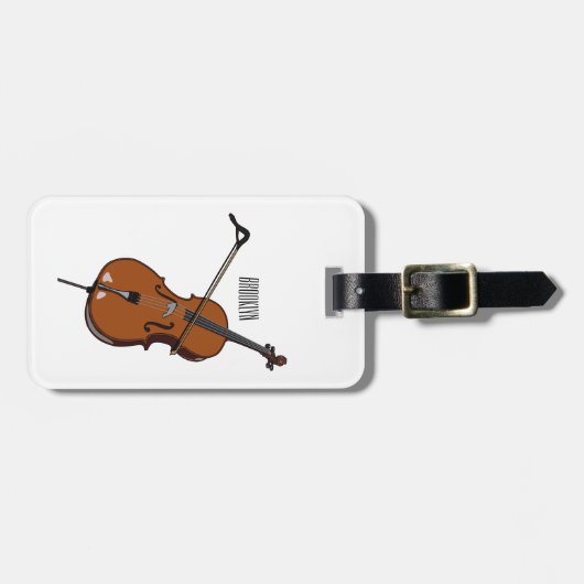 Cello-Cartoon-Abbildung Gepäckanhänger (Vorderseite horizontal)