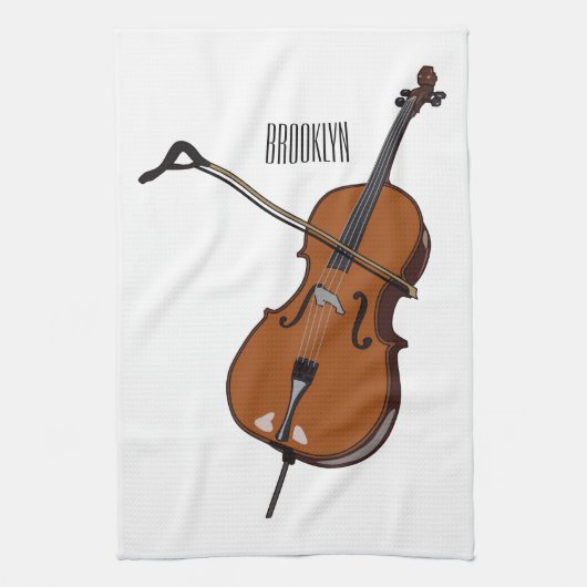 Cello-Cartoon-Abbildung Geschirrtuch (Vertikal)