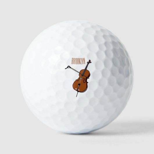 Cello-Cartoon-Abbildung Golfball (Vorderseite)