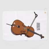 Cello-Cartoon-Abbildung Golfhandtuch (Horizontal)