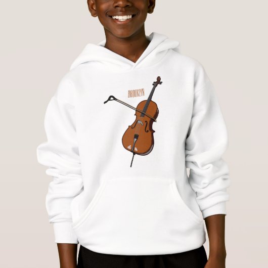 Cello-Cartoon-Abbildung Hoodie (Vorderseite)