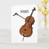Cello-Cartoon-Abbildung Karte (Gelbe Blume)