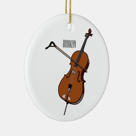 Cello-Cartoon-Abbildung Keramik Ornament (Rechts)