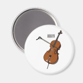 Cello-Cartoon-Abbildung Magnet (Vorderseite/Rückseite)