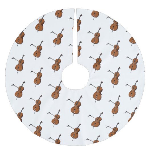 Cello-Cartoon-Abbildung Polyester Weihnachtsbaumdecke (Vorderseite)