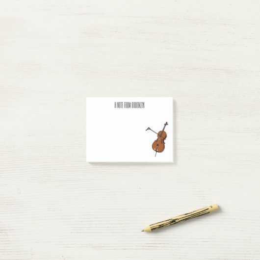 Cello-Cartoon-Abbildung Post-it Klebezettel (Auf Schreibtisch)