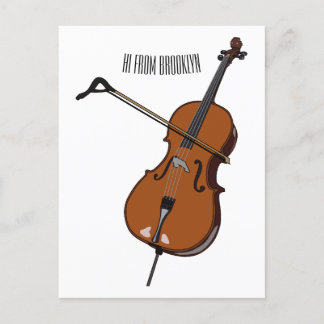 Cello-Cartoon-Abbildung Postkarte